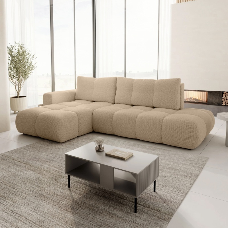 Narożnik rozkładany Soho z pojemnikiem, lewy, jasnobrązowy