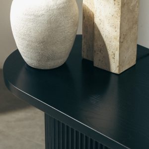 Biurko/konsola Pauline 140 cm, czarne, lamele