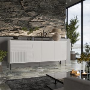 Komoda z drzwiami biała mat 200 cm Harmony