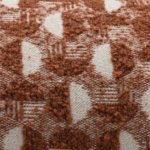 Fotel obrotowy Moso, miedziany, boucle, obłe kształty