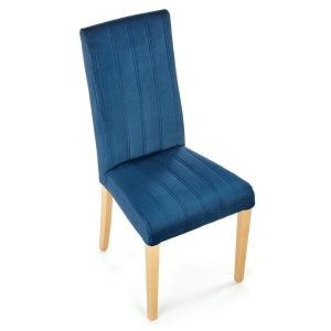 Krzesło do jadalni tapicerowane granatowe / dąb miodowy Diego 3