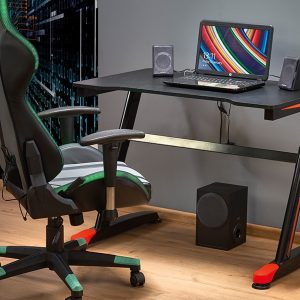 Biurko gamingowe czarne / czerwone mat 100 cm B40