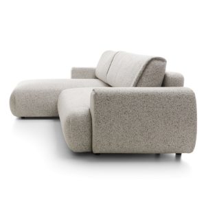 Narożnik rozkładany Pocket z pojemnikiem, szarobeżowy melanż, lewy