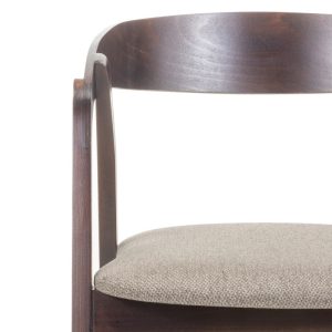 Krzesło tapicerowane do jadalni Naruki jasnobrązowe/orzech