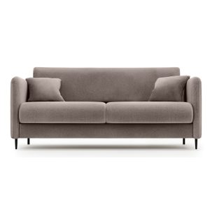 Kanapa rozkładana z materacem Sky One brązowa, welurowa