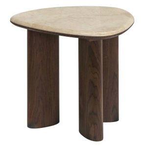 Stolik boczny Essence 44 cm, ciemny orzech/marmur