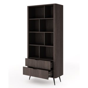 Regał z szufladami Veris, dąb dunin, zaokrąglony