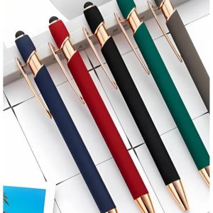 Długopis metalowy touch pen soft touch - czarny