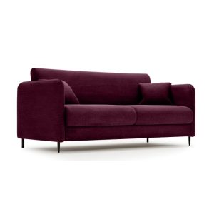 Kanapa rozkładana z materacem Sky One burgund, welurowa