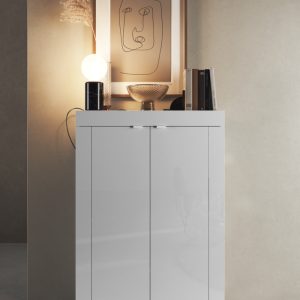 Szafka na buty biała połysk 78 cm Basic