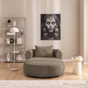 Fotel wypoczynkowy Ferro Big brązowy, obłe kształty