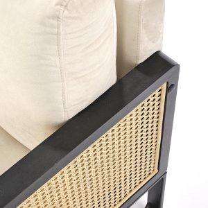 Fotel wypoczynkowy tapicerowany naturalny / czarny Ilario