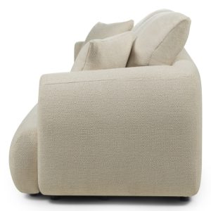 Sofa z funkcją spania Cosmo kremowa, obłe kształty