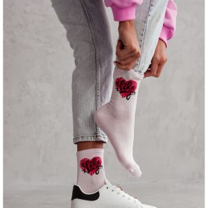 Skarpetki damskie I LIKE YOU - pudrowy róż