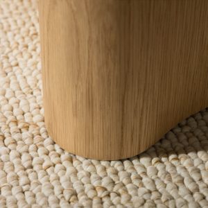 Stolik kawowy Alesund 90 cm, okrągły, trawertyn/dąb