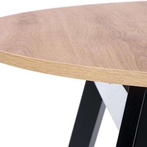 Stół rozkładany dąb artisan / czarny mat 102 - 142 x 102 cm Ruben