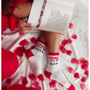 Skarpetki damskie z napisem ZAJĘTA - białe