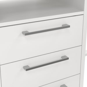 Biurko z kontenerkiem białe mat 159 cm Prima