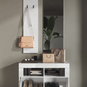 Szafka na buty z siedziskiem biała 91 cm Basic