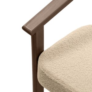 Krzesło do jadalni Maris, jasnobrązowe, boucle, orzech okapi