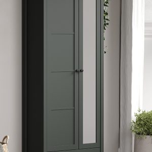 Szafa z lustrem zielona / dąb mat 77 x 198 cm Emerald