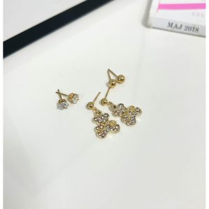 Kolczyki zestaw 3 pary TEDDY- złote