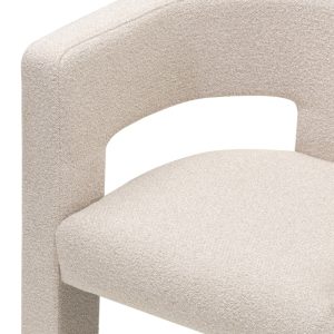 Fotel tapicerowany Alpah, boucle, jasnobeżowy