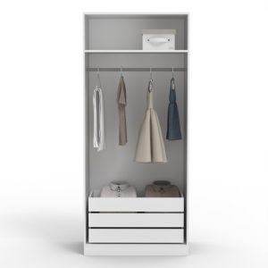 Szafa dwudrzwiowa Neroli z lustrem, biała