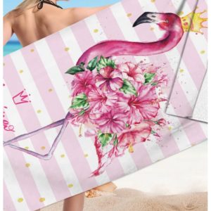 Stylowy plażowy ręcznik w flaminga - wzór 2