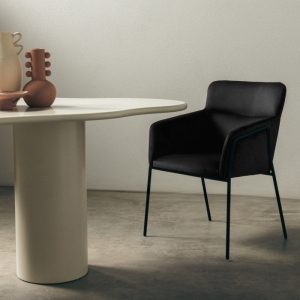 Krzesło tapicerowane Helsinki, czarne, welurowe