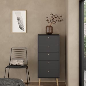 Komoda z szufladami szara mat 50 cm Bodo