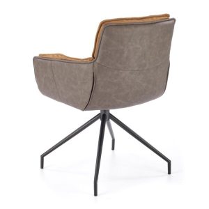 Krzesło obrotowe do jadalni tapicerowane brązowe K523