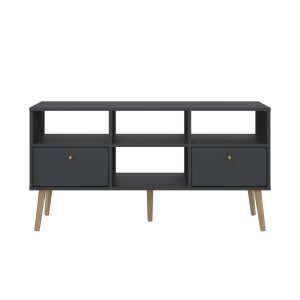 Szafka RTV szara / dąb mat 117 cm Bodo