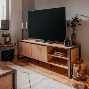 Szafka RTV dąb / antracyt mat 160 cm Denver