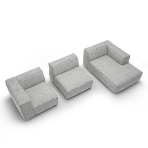 Narożnik modułowy Modularis 290 cm, szary, boucle, prawostronny