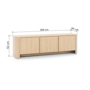 Szafka RTV Bari 168 cm, zaokrąglona, dąb vicenza