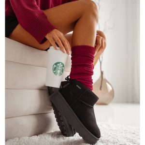 Getry ocieplacze bawełniane w prążek - bordowe