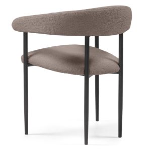 Krzesło do jadalni Aria, brązowoszare, boucle