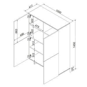 Komoda z drzwiami beż piaskowy mat 100 cm Eden