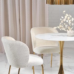 Stół okrągły biały marmur / złoty mat 90 cm Casemiro