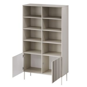 Regał do salonu beżowy mat 100 x 40 x 175 cm Milo