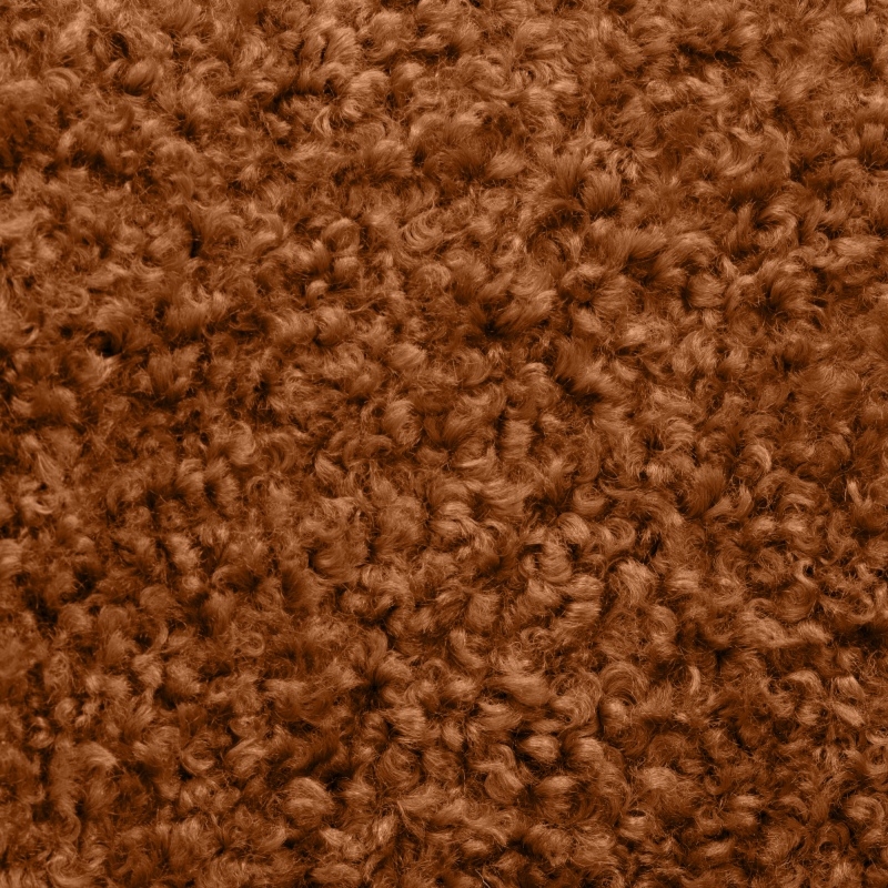 Fotel wypoczynkowy Avis, obłe kształty, miedziany, boucle