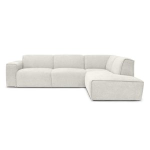 Narożnik do salonu Colette jasnobeżowy, zamknięty, prawostronny