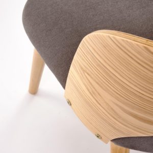 Krzesło do jadalni drewniane tapicerowane szare / naturalne Cadiz