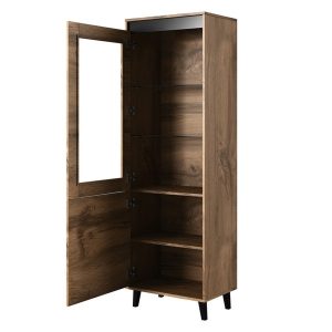 Witryna dwudrzwiowa dąb wotan / antracyt mat 60 x 183 cm North