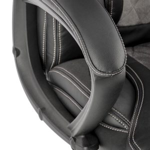 Fotel gabinetowy ekoskóra szary / czarny Gandalf