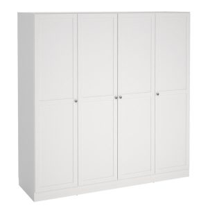 Szafa czterodrzwiowa biała mat 195 x 200 cm Billund
