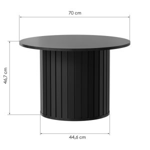 Stolik kawowy Foldo, lamele, okrągły, czarny