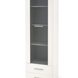 Witryna jednodrzwiowa z szufladami biała połysk 40 x 200 cm Lima