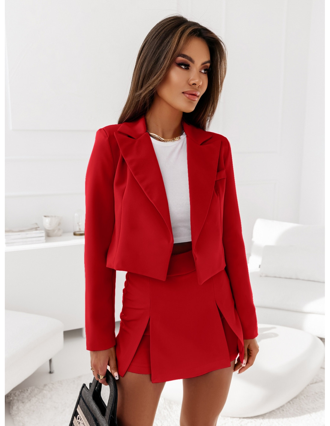 Komplet marynarka i spódnicospodnie LORIN - czerwony